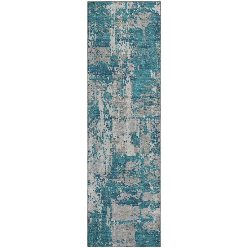 Premium Machine Washable Mayfield AMF1008 Abstract Rug, Runner 2'3" x 7'6"