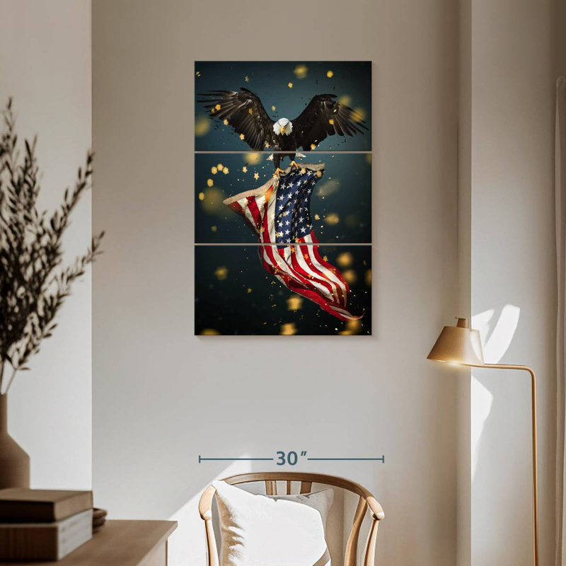 Borges Eagle Carrying USA Flag, 57" H x 36" W