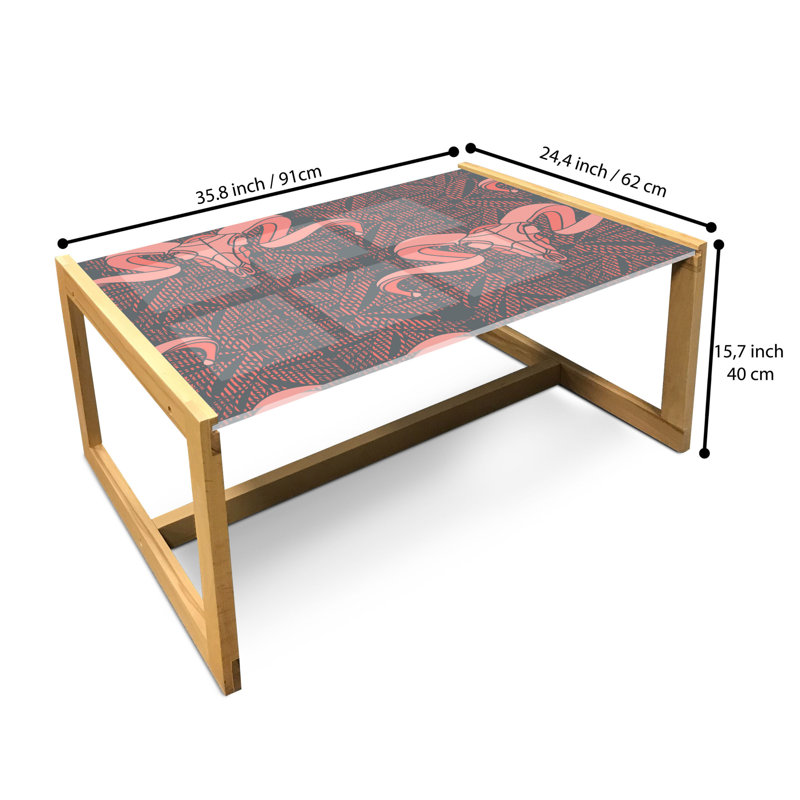 Jakevious Trestle Coffee Table, 40cm H x 91cm W x 62cm D