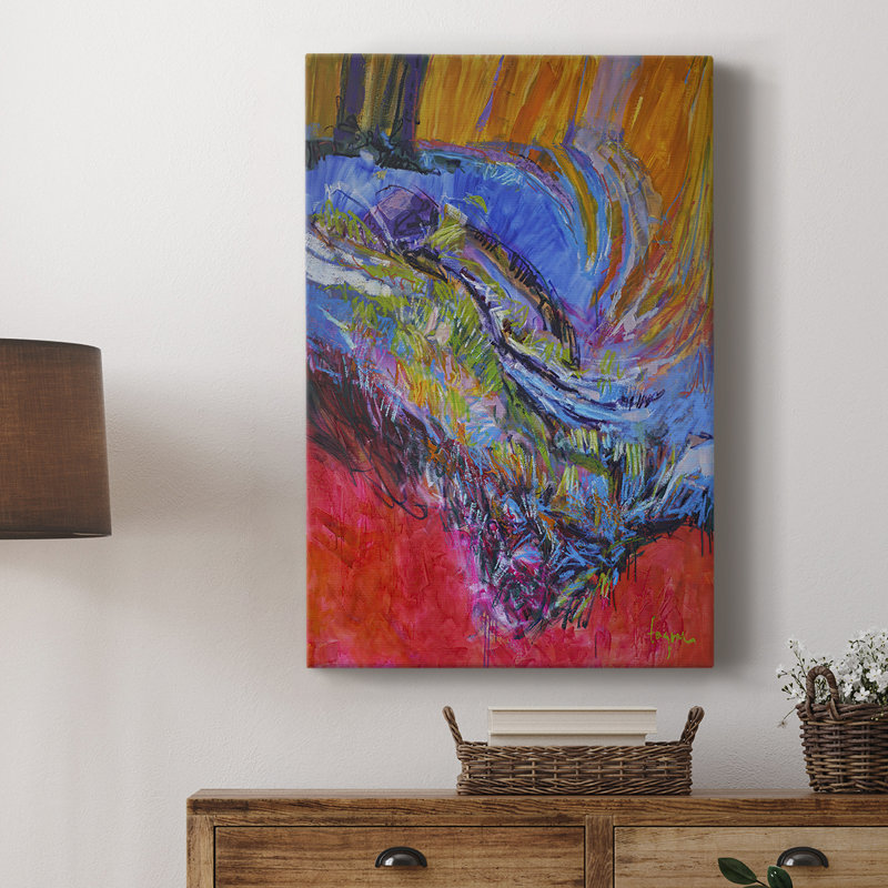 Vibrant Flow II -Custom Wrapped Gallery Cavas, 18" H x 12" W