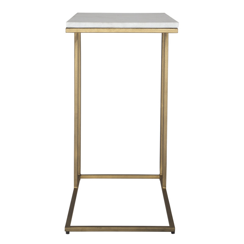 Clinton Marble End Table, Brass