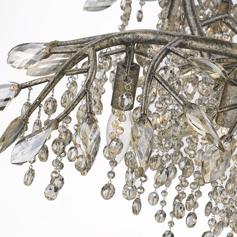 Montriel 6 - Light Steel Dimmable Tiered Chandelier, Mystic Gold