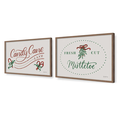Candy Cane Lane set of 2 Art Prints