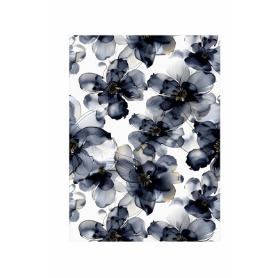 Impression florale noire et blanche