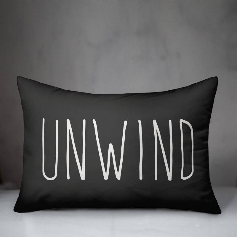 Yes! Textual Outdoor Reversible Throw Pillow, Charcoal