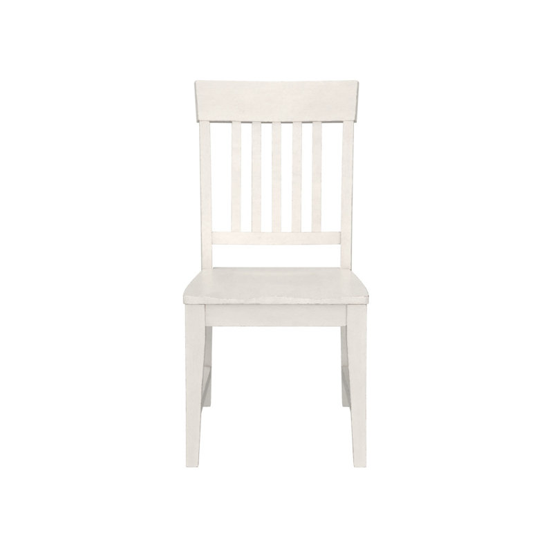 Fissington Solid Wood Slat Back Chair, White