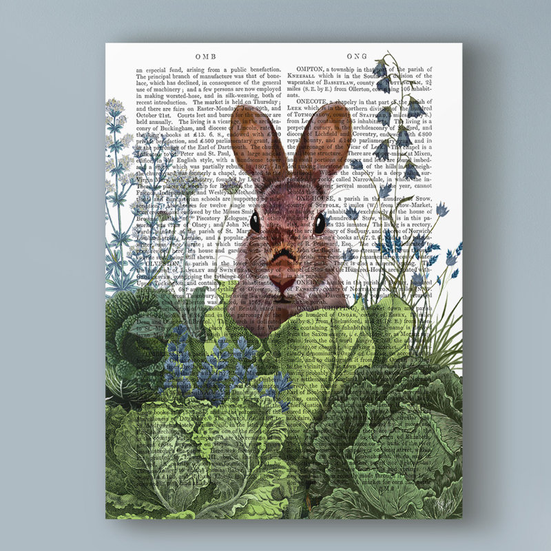 « chou correctif lapin text 6 », reproduction d’impression sur toile tendue, H 19 po x l 14 po x P 2 po