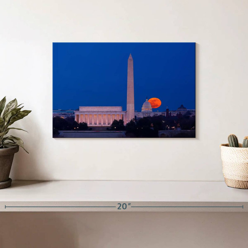 Sirécis récolte lune sur Washington DC, H 8 po x l 12 po