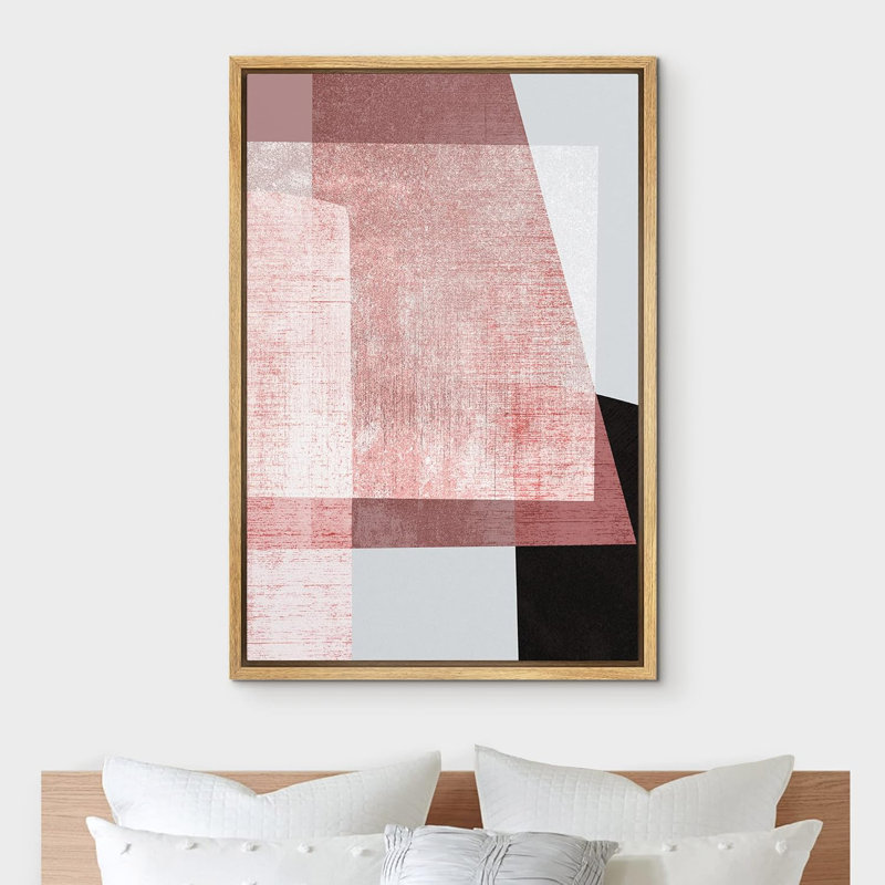 Illustration de style abstrait Mid-Century, H 24 po x l 16 po, Naturel
