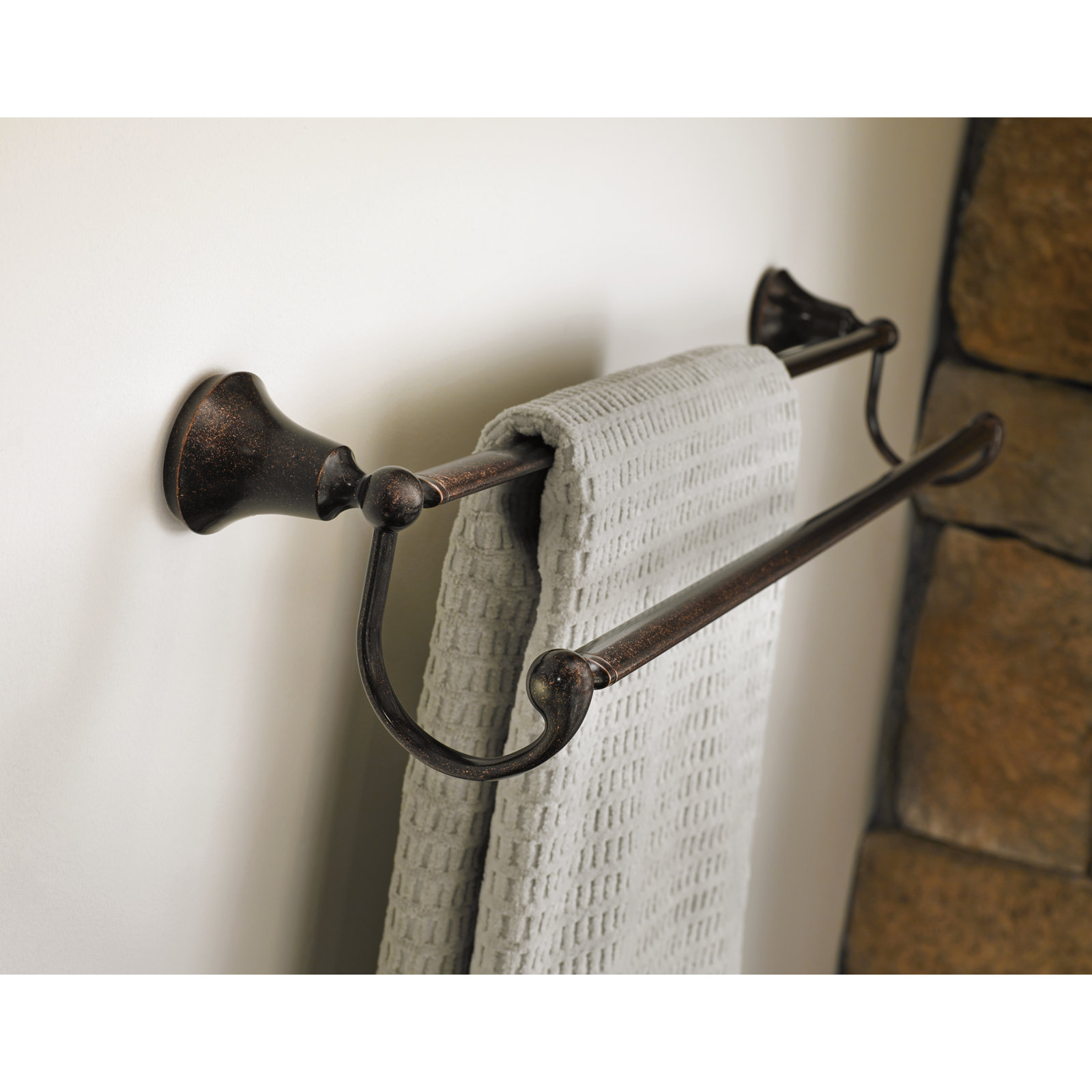 Wynford Double 24" Wall Mounted Towel Bar, Oil Rubbed Bronze