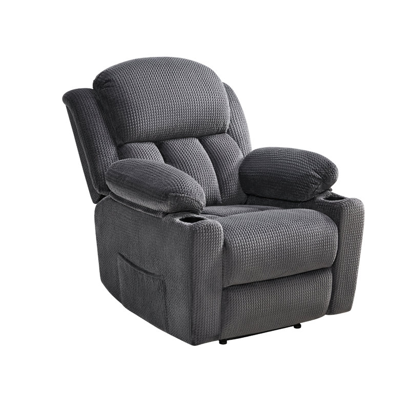 Acklen Recliner Chair Set, Sofa Recliner With Cup Holders For Living Room, Comfy Couch With Wingback Recliner, Armchair Set(Grey)