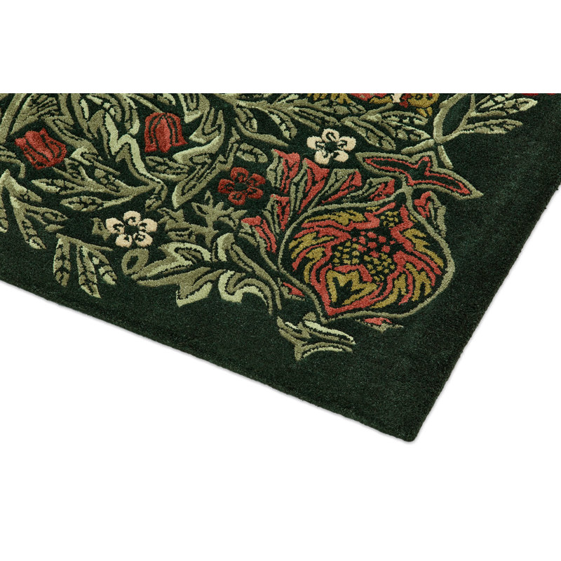 Hand Tufted Wool Floral Area Rug, Rectangle 9' x 12'