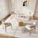 Modern Round Dining Table With Solid Wood Pedestal For 4-6 people