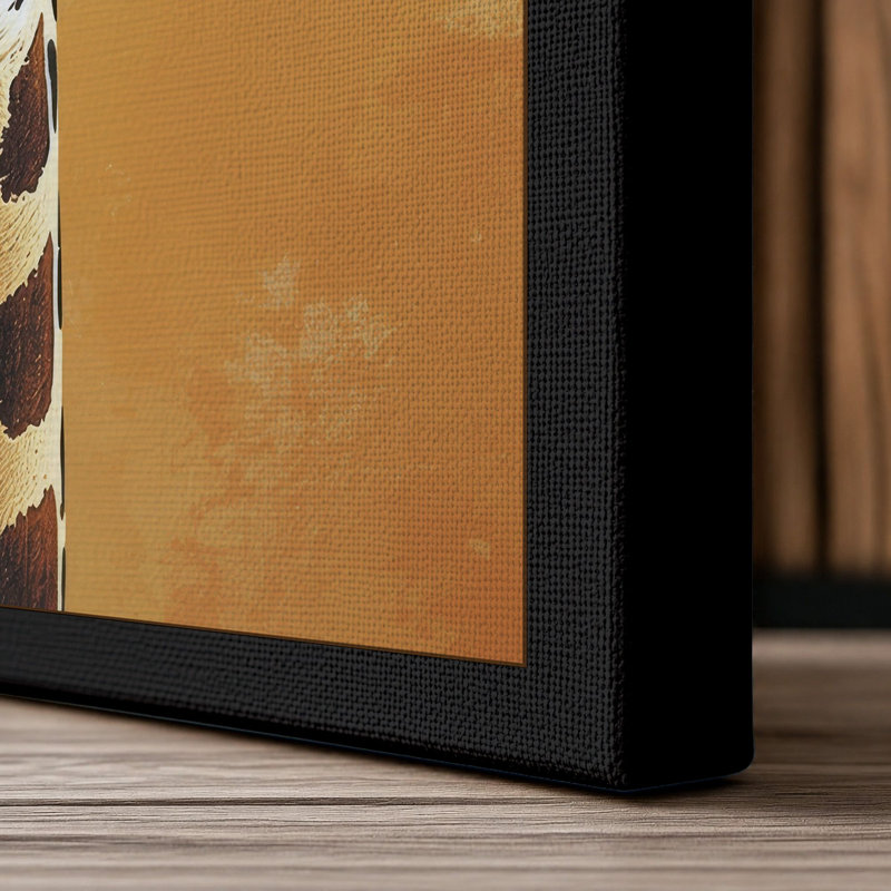 Giraffe Portrait Modern - Wrapped Canvas, 18x12 - 45.7 x 30.5 cm, Black Border