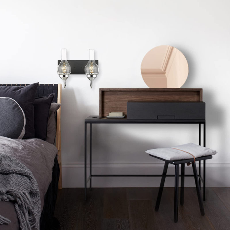 Éclairage noir pour salle de bain, Chrome