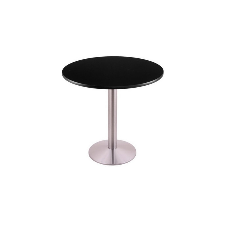 30" Tall Pedestal Dining Table, Stainless, 30" H x 24" L x 24" W