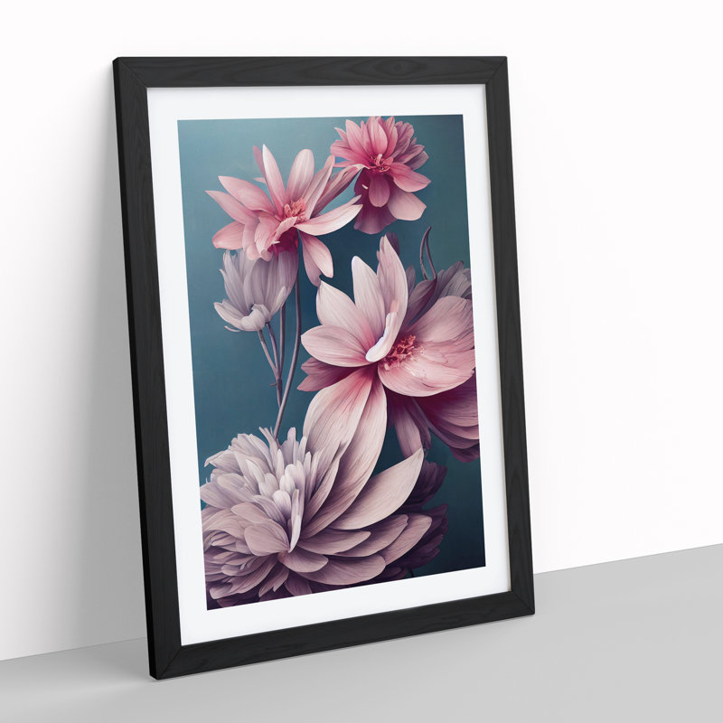 Luminous Flowers - Framed Print, Black, 64cm H x 46cm W x 2cm D