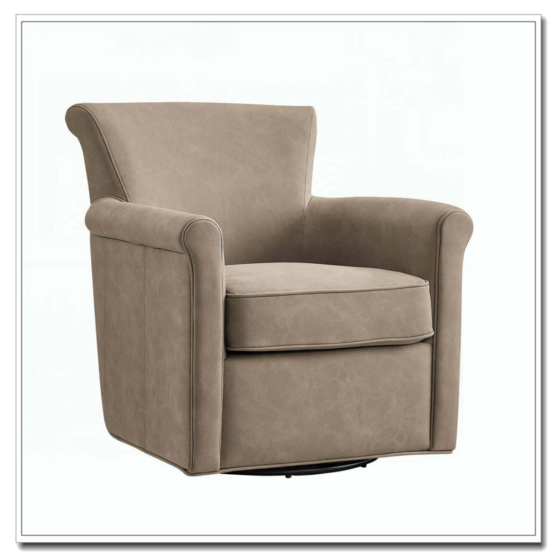 Fauteuil d'appoint pivotant en similicuir, Taupe