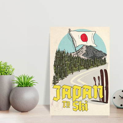 Contemporary Art Retro Vintage Abstract Pine Forest Mountain Wall Art 1 Piece Wrapped Canvas Wall Art