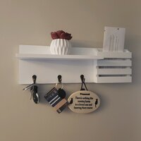 Hines Wall Mail Organizer with Key Hooks Dotted Line Finish: Black