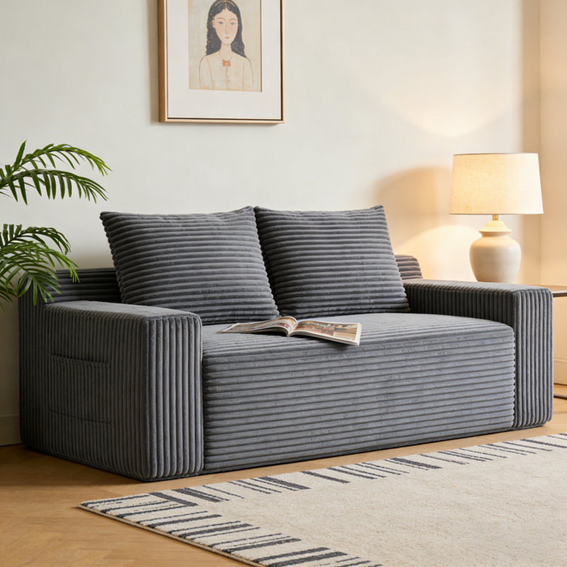 Canapé-lit convertible en mousse viscoélastique Boneless, Gris