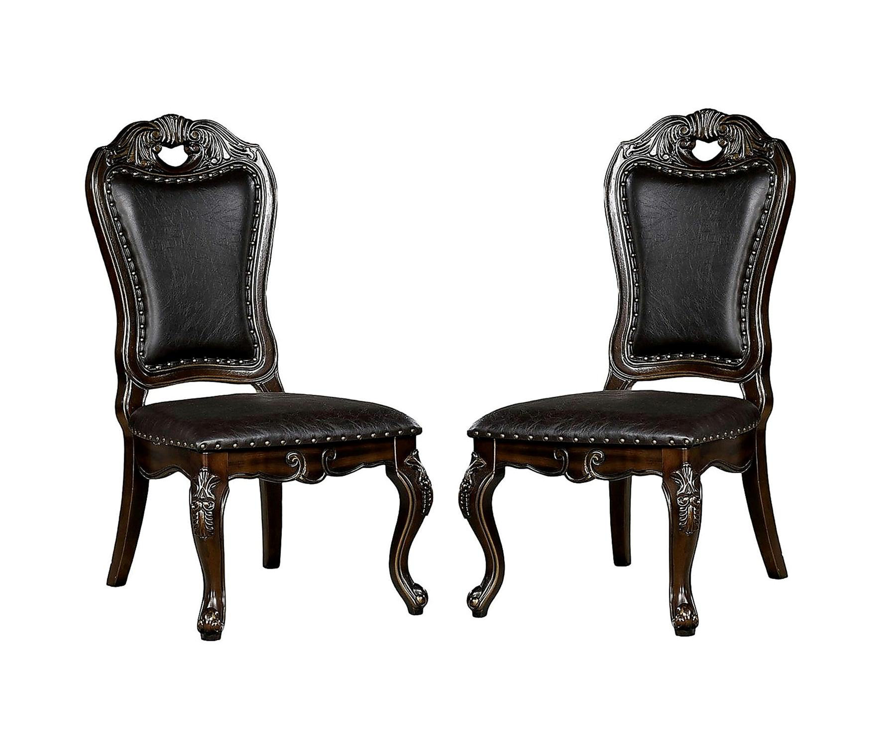 One Allium Way Traditional classic design 2-piece side chairs Cherry ...