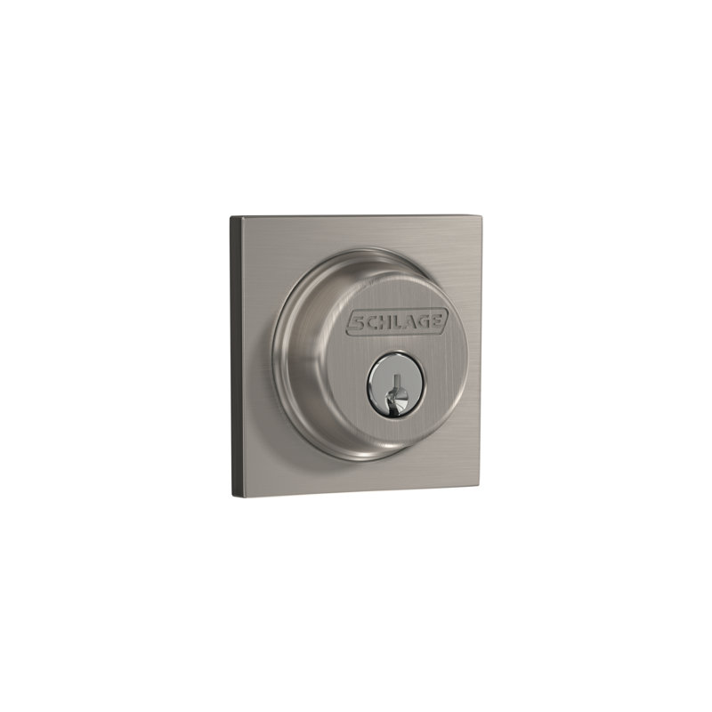 Single Cylinder Deadbolt with Collins Trim, Satin Nickel
