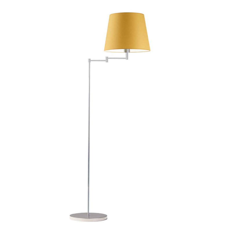 Askegard 165cm Swing Arm Floor Lamp, Silver, Mustard