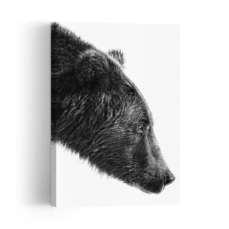 «Grizzly Bear Profile», impression d'art mural contemporain, H 24 po x l 16 po