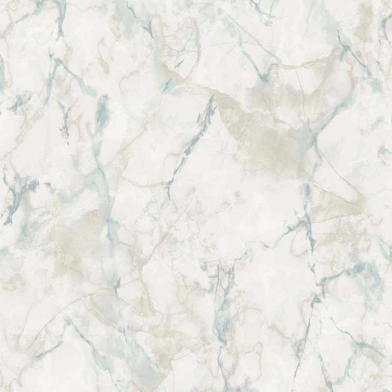 Rouleau de faux marbre Meiling, Taupe / bleu clair
