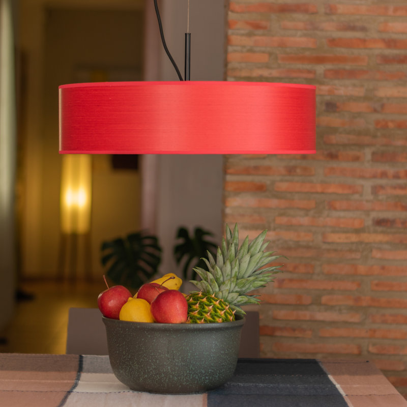 Ocho Slim 3 - Light Black/White Drum Pendant, Red