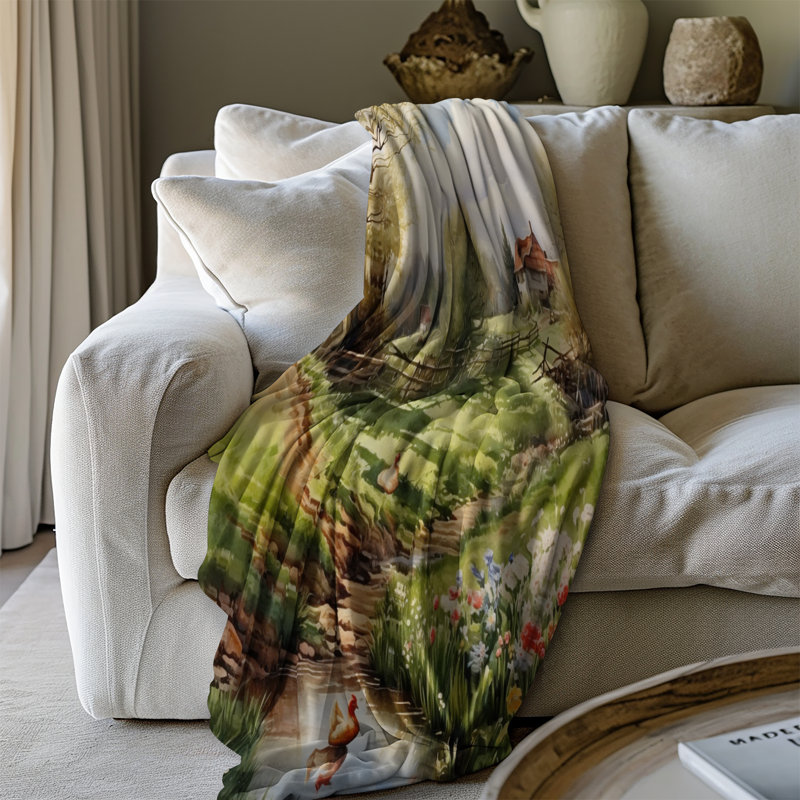 Vive kaléidoscope floral - couverture en sherpa de qualité supérieure 1 pièce - reproduction d'art luxueuse, Grand lit