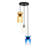 3-Light Dimmable Clear Amber Gradient Blue Textured Glass Pendant