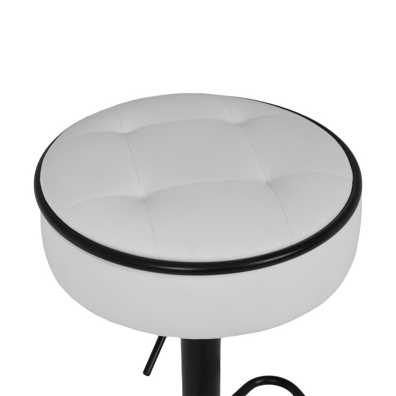 Ensemble de 2 tabourets ronds avec rangement, Blanc