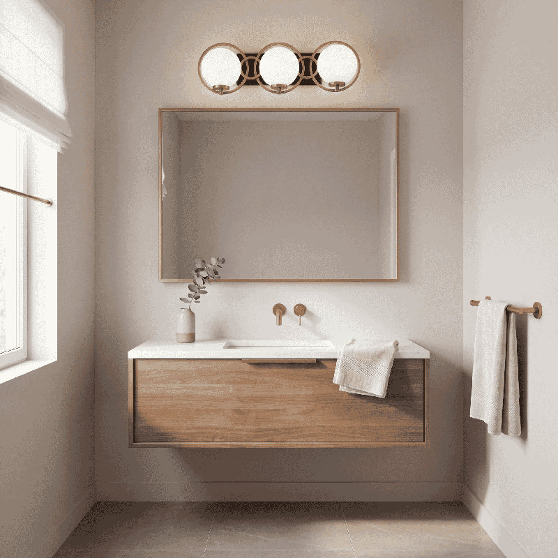 Haylah 4 - Light Dimmable Vanity Light, 7.75" H x 32.5" W x 32.5" D, 4 Lights