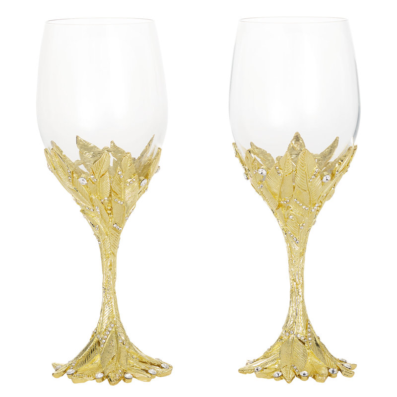 Preen Handmade Red Wine Glass, Gold