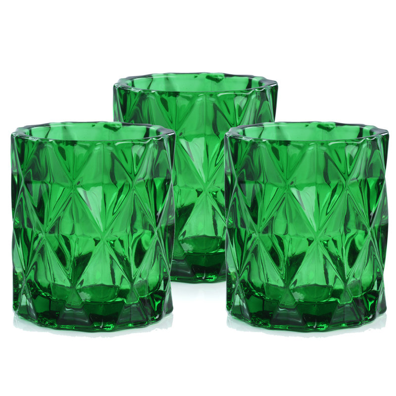 Petit porte-votive en verre, H 3 po x l 3 po x P 3 po, Vert