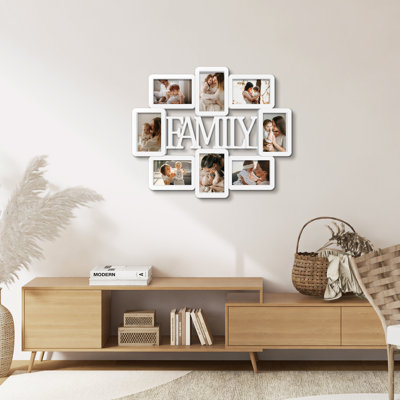 8 Opening White FAMILY Letter Collage Frame