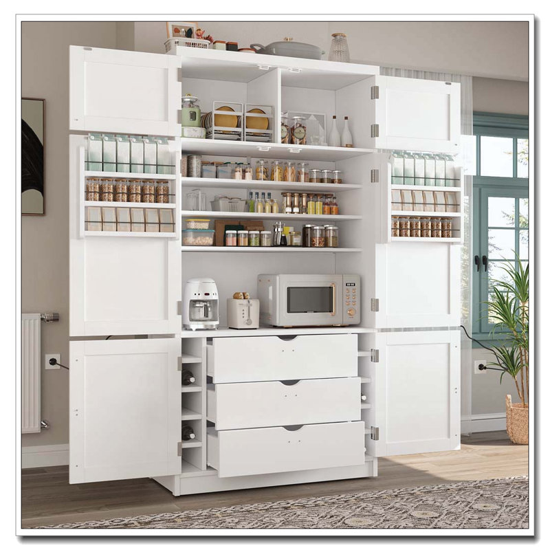 Grand garde-manger autoportant pour grande cuisine, Blanc
