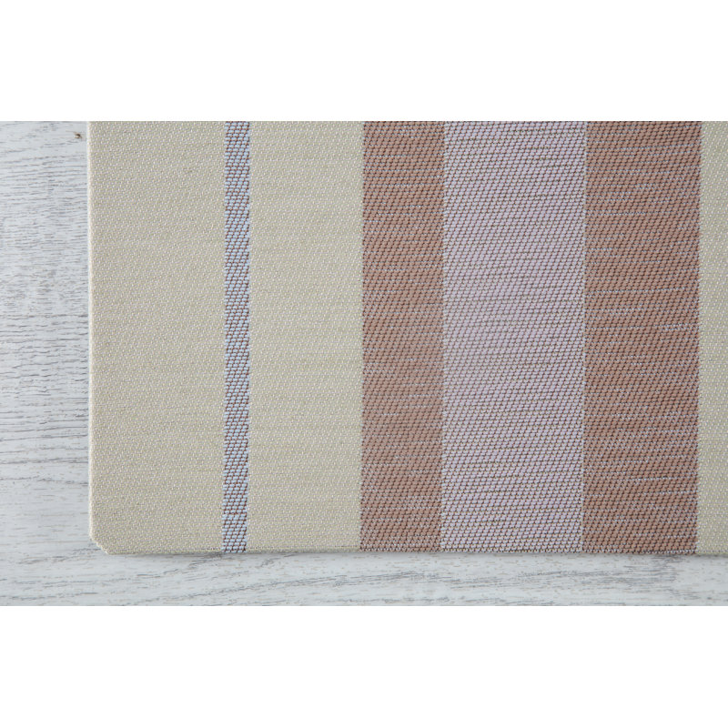 Avalon Blue and Brown Striped Office Chair Mat 36x48