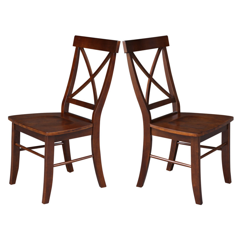 Bellmead Solid Wood Cross Back Side Chair, Espresso