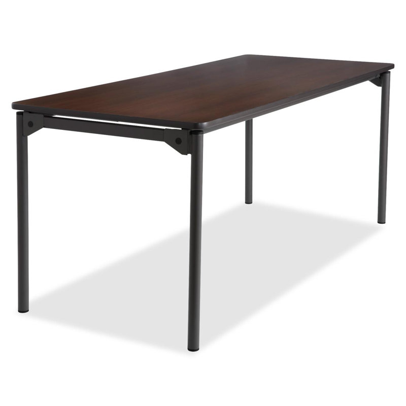 Walnut 30"x72" Folding Table with Powder Coated Steel Legs