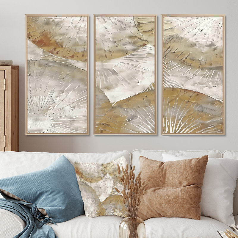 Ensemble de salon blanc et beige Mandala bohémien Simplicity II - Boho Mandala, Cadre naturel flottant, H 32 po x l 48 po