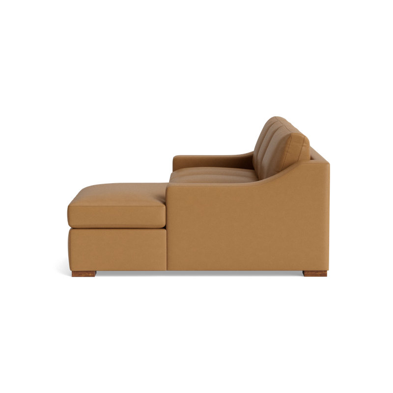 Lucca Leather Chaise Sectional, Right Hand Facing, Bison Butterscotch Top Grain Leather