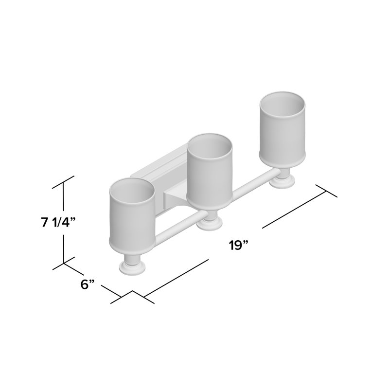 Éclairage de salle de bain à intensité variable 3 lumières Everlee, Nickel brossé