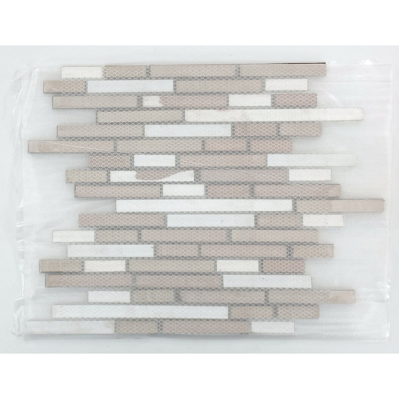 Metal Linear Mosaic Wall & Floor Tile, Black/White