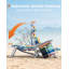 Chaise de plage à dossier inclinable, chaises de plage pliantes portatives avec 5 positions réglables, glacière intégrée et sangles de sac à dos-1062432620-1044937980
