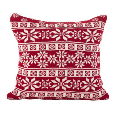 Pollocksville Winter Snowflake Nordic Square Throw Pillow