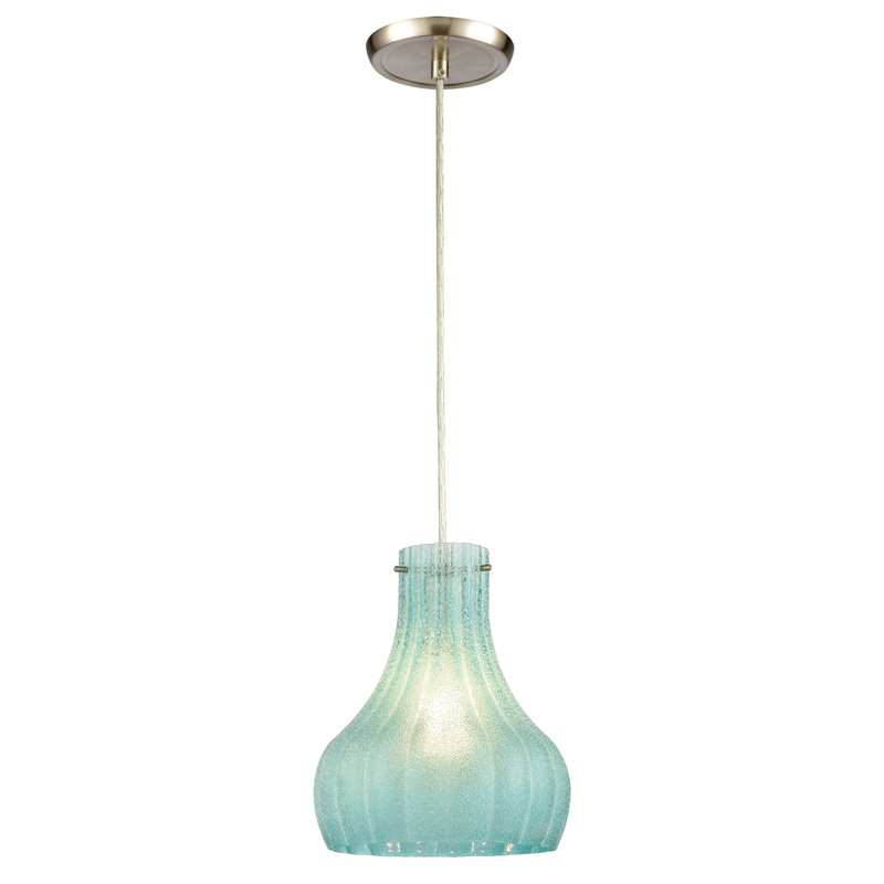 Mini-luminaire suspendu 1 lumière Coastal Scallop, Bleu, Vert