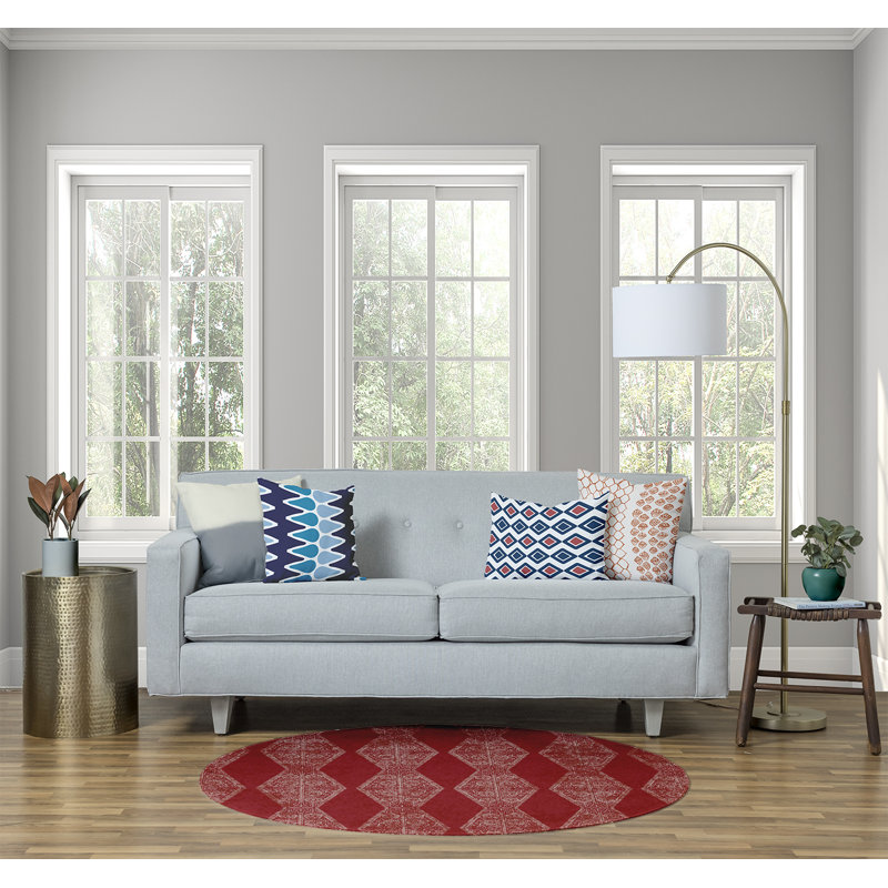 Chenille Geometric Indoor Rug, Round 5'